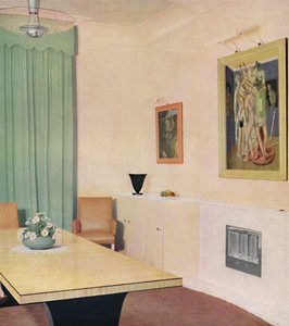 Londoni étkező Chirico festményével, 1938 alkotó: Unbekannt