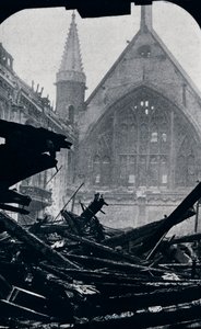 A londoni Guildhall az 1940. december 29-i tűzvész után alkotó: Unbekannt