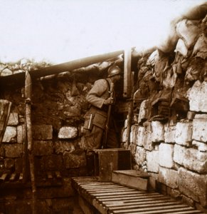 Look-out, Champagne, Franciaország, c1914-c1918 alkotó: Unbekannt