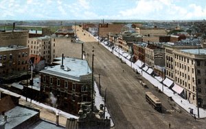 Északra nézve a Main Street mentén, Winnipegben. Manitoba, Kanada, 1900-as évek alkotó: Unbekannt