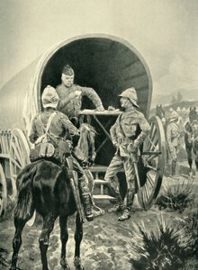 Lord Roberts küldeményeket ír a szállítókocsiban, amelyben aludt, 1901. alkotó: Unbekannt