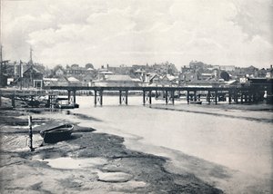Lymington - A híd és a város, a folyótól, 1895 alkotó: Unbekannt