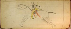 Maffet Ledger: Mounted Indian, kb. 1874-81. alkotó: Unbekannt