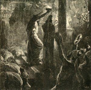 Mágusok a szent tűz körül, 1890. alkotó: Unbekannt