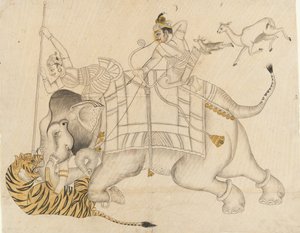Mahrao Shatru Salli 1866-89 Tigrisvadászat, kb. 1866-89. alkotó: Unbekannt