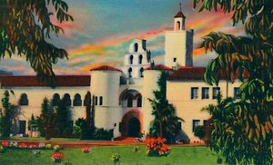 Főbejárat. Állami Főiskola igazgatási épülete. San Diego, Kalifornia, 1941 alkotó: Unbekannt
