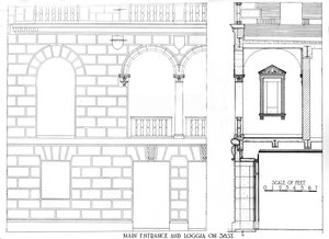 Főbejárat és loggia a 38 Street-en, Fraternity Clubs Building, New York City, 1924 alkotó: Unbekannt