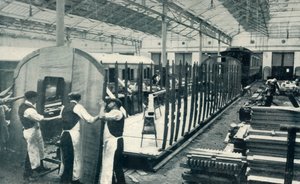 Vasúti kocsi készítése, 1922. alkotó: Unbekannt