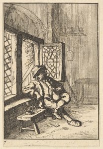 Ablak mellett ülő ember másolat, 1610-85. alkotó: Unbekannt
