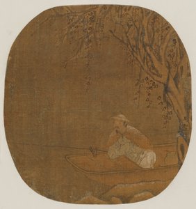 Egy fa alatt csónakból halászó ember, valószínűleg Ming-dinasztia, 1368-1644. alkotó: Unbekannt