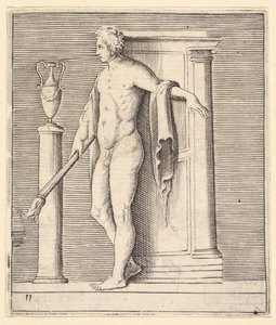 Ember fáklyával a templomajtóban, megjelent kb. 1599-1622. alkotó: Unbekannt