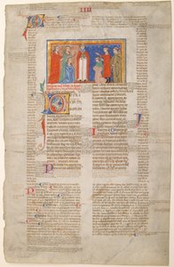 Kéziratos levél házassági jelenettel, IX. Gergely dekrétáiból, olasz, kb. 1300. alkotó: Unbekannt