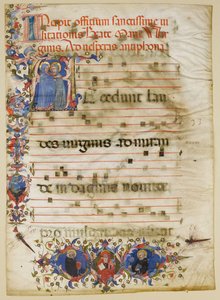 Kéziratos levél a látogatás kezdetével A és Adam Easton bíboros..., olasz, kb. 1400. alkotó: Unbekannt