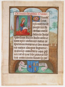 Kéziratos levél Szent Dorottyával, az Órák könyvéből, kb. 1500. alkotó: Unbekannt
