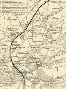 Az első hadsereg hadműveleteit szemléltető térkép..., Első világháború, 1915, c1920. alkotó: Unbekannt