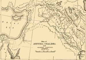Asszíria, Káldea és a szomszédos országok térképe, 1890. alkotó: Unbekannt