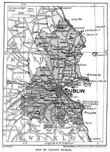 Dublin megye térképe, Írország, 1924-1926 alkotó: Unbekannt