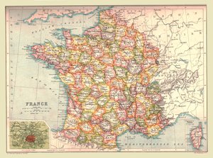 Franciaország térképe, 1902. alkotó: Unbekannt