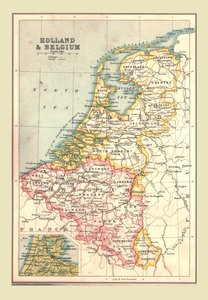 Hollandia és Belgium térképe, 1902. alkotó: Unbekannt