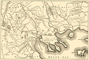 Macedónia és a szomszédos körzetek térképe, 1890. alkotó: Unbekannt