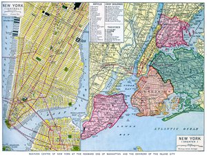 New York City térképe, USA, 1930-as évek alkotó: Unbekannt