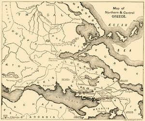 Észak- és Közép-Görögország térképe, 1890. alkotó: Unbekannt