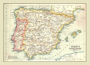 Spanyolország és Portugália térképe, 1902. alkotó: Unbekannt