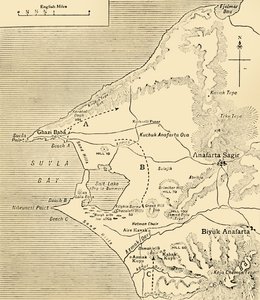 A Suvla-öböl térképe, Gallipoli-félsziget, első világháború, 1915, 1920 c. alkotó: Unbekannt