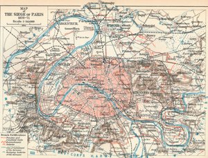 Párizs ostromának térképe, 1870-71, 1907 alkotó: Unbekannt