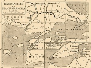 A Dardanellák és a Márvány-tenger térképe, 1914, 1920. alkotó: Unbekannt