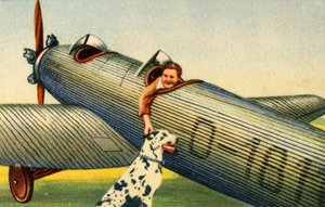 Marga von Etzdorf a gépével, 1932. alkotó: Unbekannt