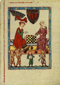 IV. Ottó brandenburgi őrgróf sakkozik a Manesse-kódexből, 1305 és 1340 között alkotó: Unbekannt