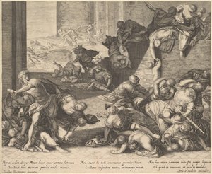 Az ártatlanok mészárlása, kicsinyített és fordított másolat Aegidius Sadeler nyomán, 16001629. alkotó: Unbekannt