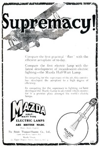 Mazda félwattos elektromos lámpák hirdetése, 1919 alkotó: Unbekannt
