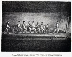 Salzmine: Transport im Wolfdietrich-Tunnel, Durrnberg, Österreich