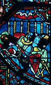 A virágzó lándzsák csodája, ólomüveg, Chartres-i katedrális, Franciaország, c1225 alkotó: Unbekannt