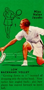 Miss Helen Jacobs – Low Backhand Volley, 1935. alkotó: Unbekannt