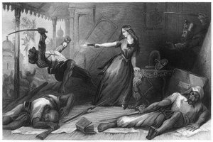 Miss Wheeler védekezik a Sepoyok ellen Cawnpore-ban, 1857, 1860 alkotó: Unbekannt
