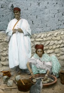 Mohamed Ben Ali és felesége, El Kantara, Tunézia alkotó: Unbekannt