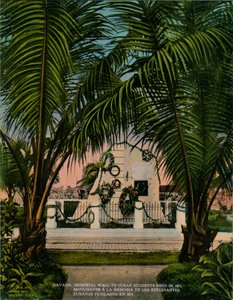 A spanyolok által 1871-ben kivégzett kubai orvostanhallgatók emlékműve, Havanna, Kuba, 1920 alkotó: Unbekannt