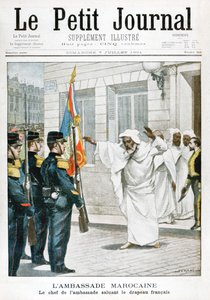 Marokkói Nagykövetség, A főnagykövet tiszteleg a francia zászló előtt, 1901 alkotó: Unbekannt