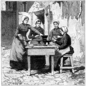 Robbanó gumipatronok öntése, Isleten, Fluelen közelében, Svájc, 1893 alkotó: Unbekannt