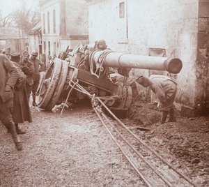 Mozgó nehéztüzérség, Genicourt, Észak-Franciaország, c1914-c1918 alkotó: Unbekannt