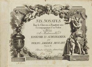 Mozart: Hat szonáta csembalóra vagy zongorára hegedűkísérettel Mademo-nak szentelve alkotó: Unbekannt