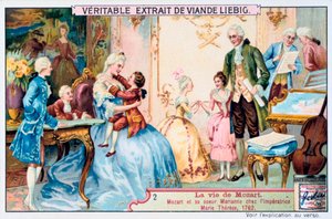 Mozart hét évesen Mária Terézia császárné előtt, 1763. 1906 alkotó: Unbekannt