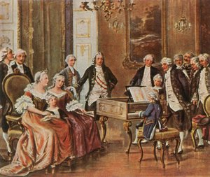 Mozart fellép Mária Terézia császárnőnek, 1762. október 1-jén, 1936. alkotó: Unbekannt