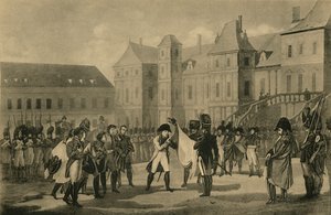 Napóleonok indulása Fontainebleau-ból, 1814. április 20., 1921. alkotó: Unbekannt