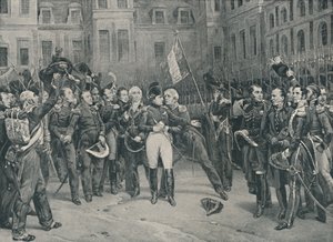 Napóleon búcsúja a császári gárdától Fontainebleau-ban, 1814. április 20., 1896. alkotó: Unbekannt