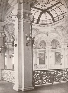 Nemzeti Könyvtár: a nyilvános olvasóteremre néző karzat sarka, 1914 alkotó: Unbekannt
