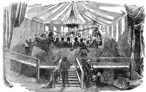 Természettudósok, akik egy dinoszaurusz modelljében vacsoráznak, Crystal Palace, Sydenham, Szilveszter, 1853 alkotó: Unbekannt